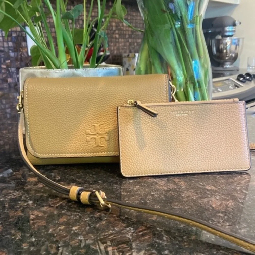 Tory Burch Tan Pebbled Leather Crossbody
